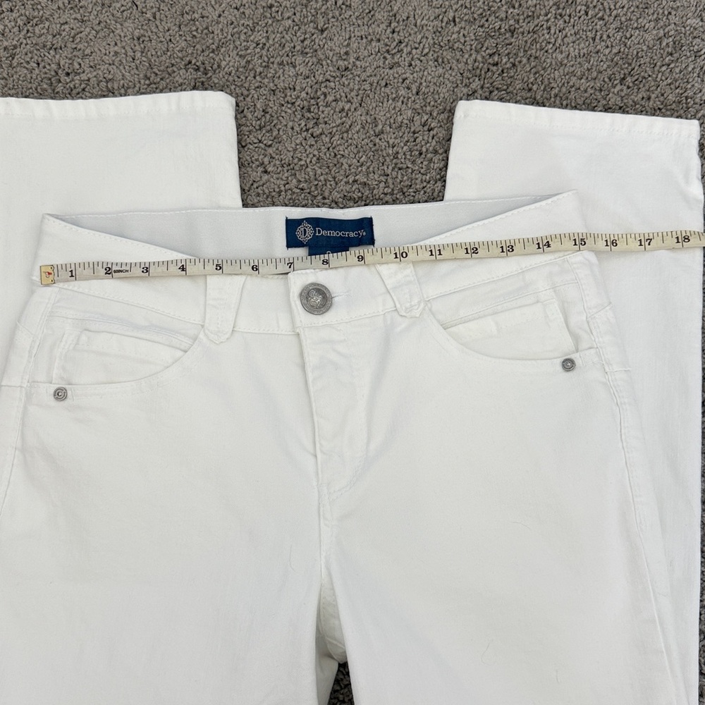 Democracy Jeans Womens 8 White Ab Solution Straight Leg Slimming Stretch Denim - Picture 4 of 6